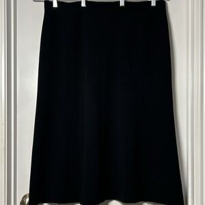 Marina Rinaldi Made in Italy Black A-Line Midi Skirt Chic Quiet Luxury Style